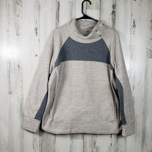 St johns Bay active cream and gray pull over sweater women's plus size XXL - Picture 1 of 9